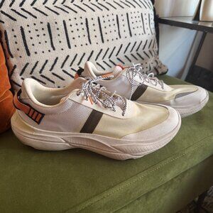 Sorel Women’s Explorer Blitz White and Orange Athletic Shoes with Retro Style